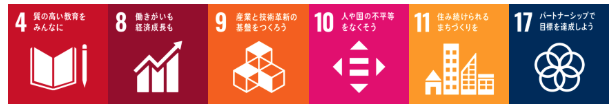 Red Look が取り組む SDGs の目標(4・8・9・10・11・17)